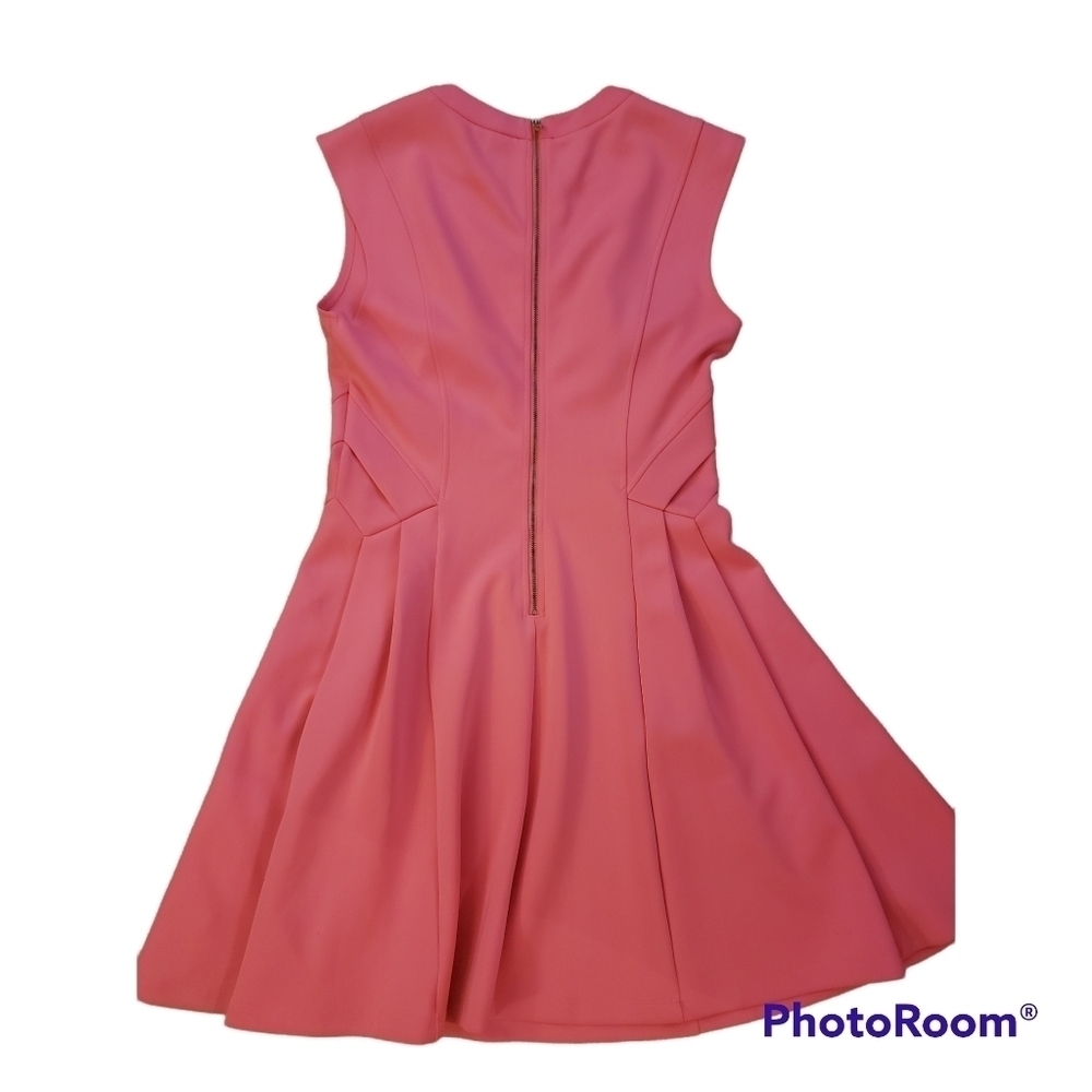 Ted Baker Nistee Side Pleat Neon Pink Flare Skater Dress - Picture 8 of 9